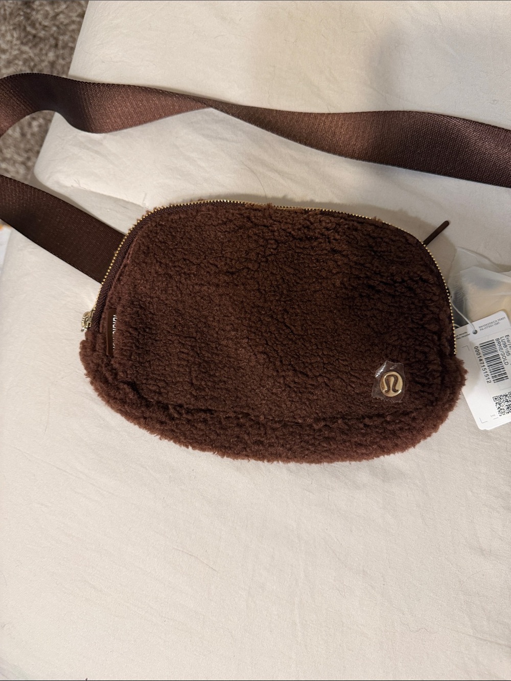 lululemon athletica Dark Brown Sherpa Crossbody Belt Bag